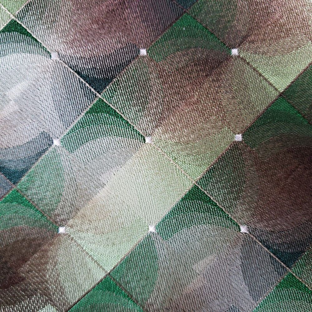 Van Heusen Mens Necktie Green Brown Geometric 100% Silk Luxury‎ Formal Wear